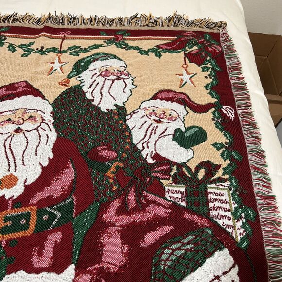 Beacon Christmas Santa Claus Tapestry Throw Blanket ~62x54" Made in USA - Picture 7 of 14